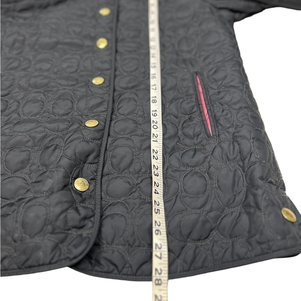 COACH Signature "C" Quilted Logo Snap Front Jacket Coat Women XS - Picture 9 of 13